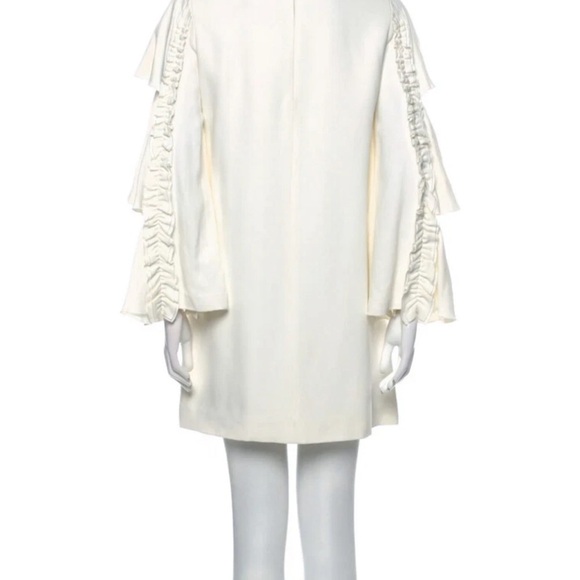 White Long Ruffle Sleeve Mini Size Casual Maxi Dress small lace bridal baptism - Picture 6 of 12